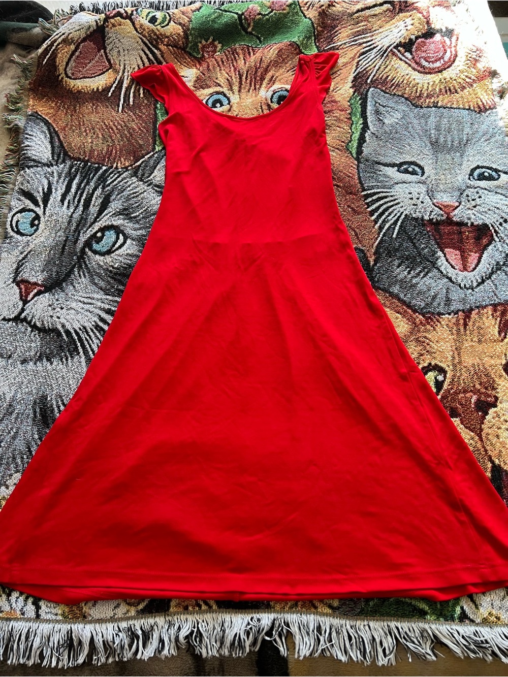 Burberry Red Midi A-Line Dress